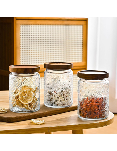 Paquete de 3 tarros de vidrio Adodeen 720ml herméticos