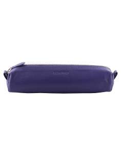 Estuche de cuero DiLoro con cremallera para bolígrafos Violeta