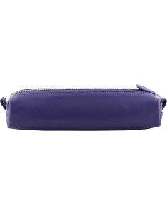 Estuche de cuero DiLoro con cremallera para bolígrafos Violeta 2