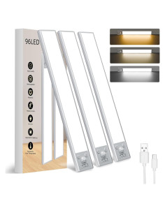 Iluminación Bajo Gabinete AVEVA 96 LED Recargable 3 Pzas