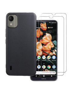 Funda TPU y 2 Protectores Vidrio Templado para Nokia C110