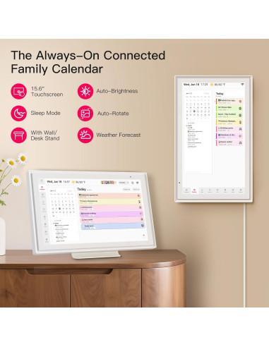 Calendario Digital BIGASUO 15.6" Pantalla Táctil Full HD
