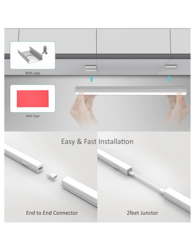 Iluminación Bajo Gabinete LED Leetdud 16 Pulgadas 3CCT Blanco