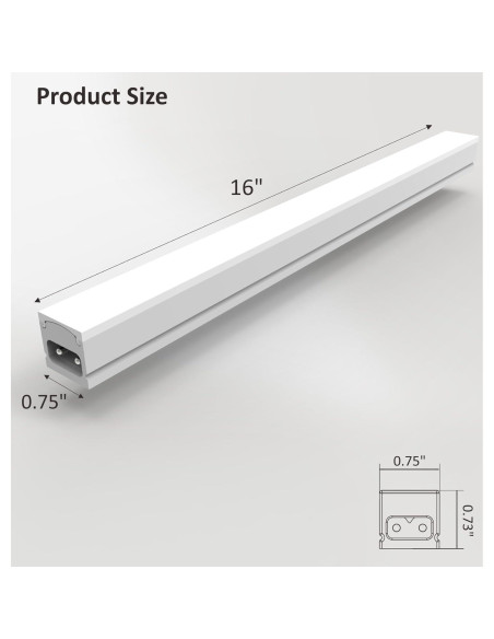 Iluminación Bajo Gabinete LED Leetdud 16 Pulgadas 3CCT Blanco