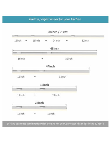 Iluminación Bajo Gabinete LED Leetdud 16 Pulgadas 3CCT Blanco