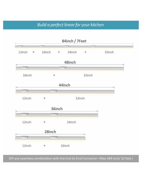 Iluminación Bajo Gabinete LED Leetdud 16 Pulgadas 3CCT Blanco