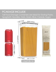 Contenedores de Almacenamiento Vtopmart 4 PCS 2.8L Herméticos 2