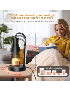 Lámpara Calentadora de Velas LALISU Regulable 50W Negro 2