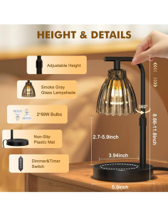 Lámpara Calentadora de Velas Uflatek Ajustable 50W con Temporizador 2