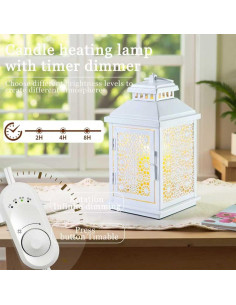 Lámpara Calentadora de Velas Ouyffea Blanca con Temporizador 2