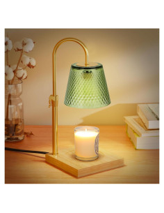 Lámpara Calentadora de Velas Aodovoz Verde con Temporizador