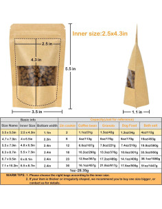 Bolsas de Papel Kraft Reutilizables Blisstime 50 Unidades 8.9x14cm 2