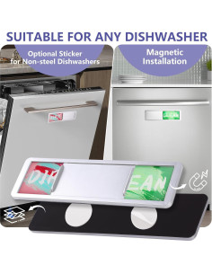 Imán de Lavavajillas Limpio Sucio KIKISML Plata 17.7x5.2cm 2