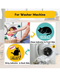 Imán Doble Cara Limpio Sucio Duoduobuy 8.9cm Gato Negro 2