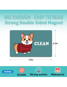 Imán Limpio Sucio Myakako para Lavavajillas Doble Cara Verde 2