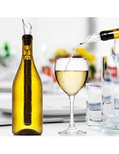 Enfriador de Vino 3 en 1 Acero Inoxidable 2 Pack con Aerador 2