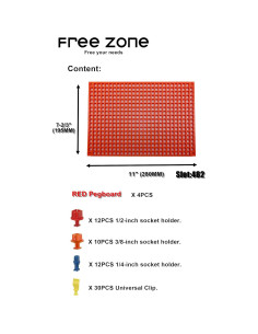 Organizador de Herramientas ZONA LIBRE 68 Piezas Rojo 2