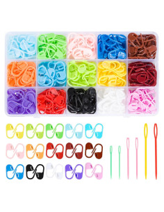 270 Marcadores de Puntos para Tejer JCKHXG - 15 Colores y Agujas
