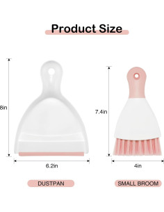 Juego Mini Escoba y Recogedor NACENA Rosa Compacto 0.15kg 2
