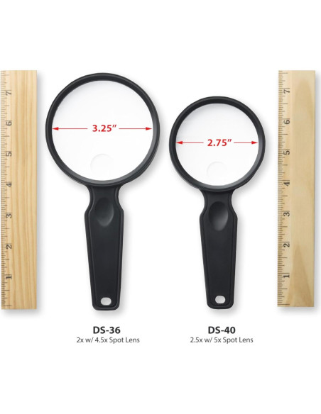 Lupa de Mano Carson MagniView 2.5X y Lente Spot 5X