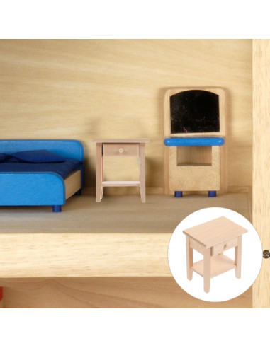 Mesita de Noche Miniatura SAFIGLE de Madera 6.3x5.1 cm