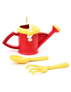 Regadera Green Toys Rojo 100% Reciclado con Rastrillo y Pala