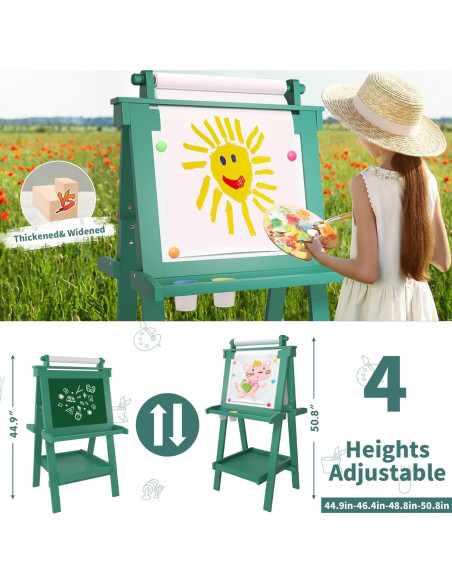 Caballete Deluxe Plegable JUZBOT para Niños Verde 60x53.5cm