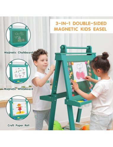 Caballete Deluxe Plegable JUZBOT para Niños Verde 60x53.5cm