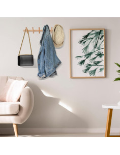 Perchero de Madera KYSMOTIC 6 Ganchos Montado en Pared 620mm 2