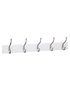 Perchero de Pared Rectangular Amazon Basics 5 Ganchos Blanco