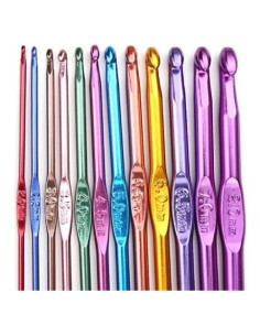Juego de Ganchos de Crochet HSYMQ 14 Piezas Aluminio 2-10mm