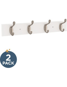 Perchero de Pared Curvo Franklin Brass Blanco 40.64 cm 4 Ganchos 2