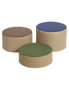 Conjunto de Taburetes Coloridos ECR4Kids, 3 Piezas, Tonos Tierra