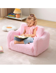 Sofá Convertible para Niños MAMAJOVE Rosa 60x43cm 2