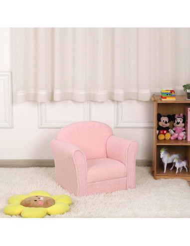 Sofá Infantil AFBKSS&BB Rosa, Madera, 50x39x44cm, Reposabrazos