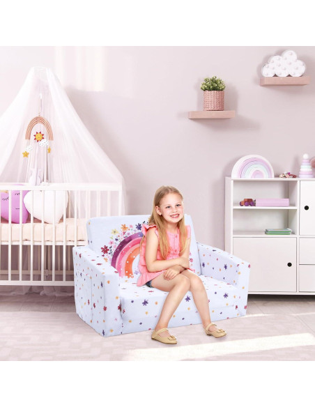 Sofá Convertible Arcoíris Decalsweet 2 en 1 para Niños