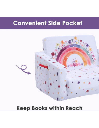 Sofá Convertible Arcoíris Decalsweet 2 en 1 para Niños