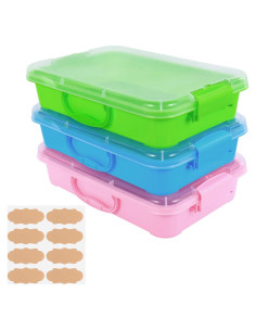 Contenedores Sensoriales de Plástico Annchwool - 3 Pcs Apilables