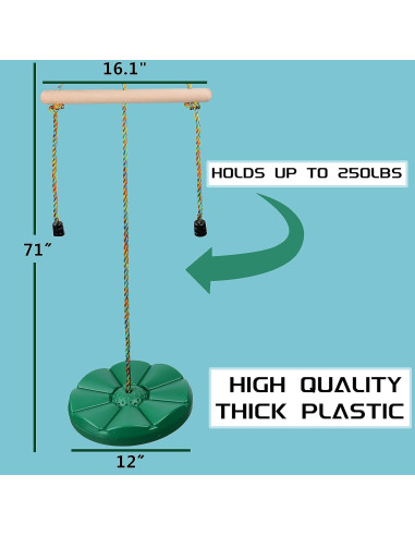 Columpio para Niños FAETKLC 3 en 1 Ajustable Verde