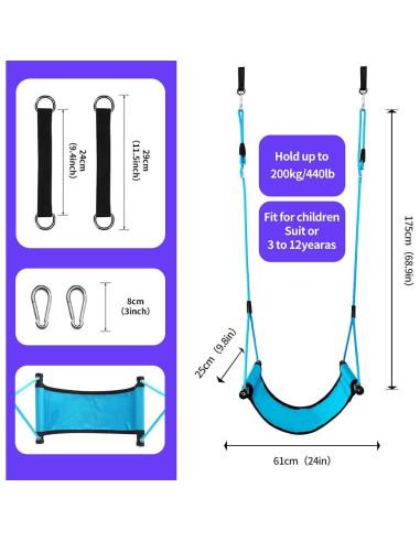 Columpio para Niños ROPECUBE Ajustable Azul 150 kg