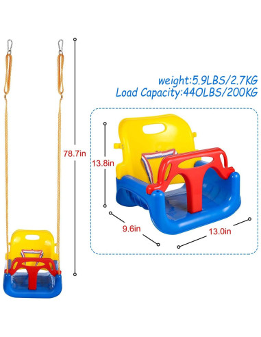 Columpio 3 en 1 IFOYO Marino Ajustable para Niños