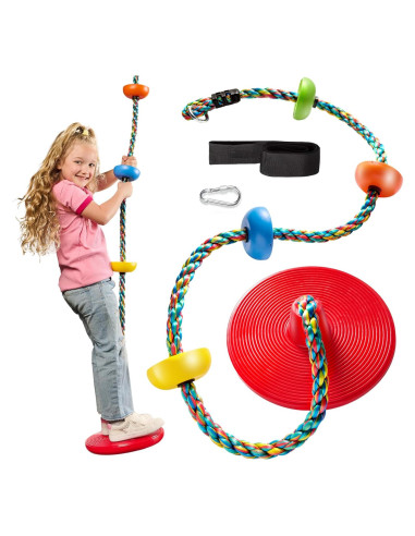 Columpio de Árbol Jungle Gym Kingdom con Asiento Disco y Cuerda