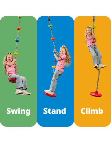 Columpio de Árbol Jungle Gym Kingdom con Asiento Disco y Cuerda