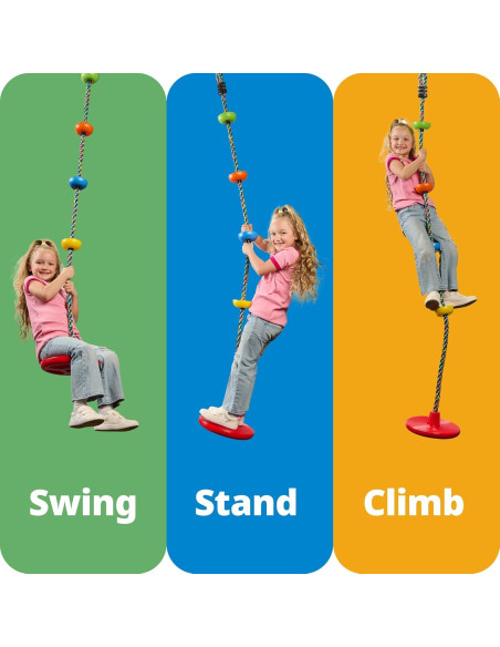 Columpio de Árbol Jungle Gym Kingdom con Asiento Disco y Cuerda