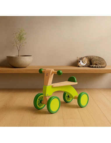 Bicicleta de empuje de madera Hape E0101 verde para niños