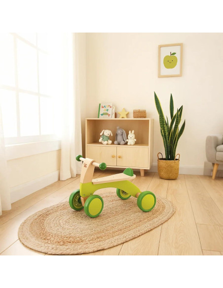 Bicicleta de empuje de madera Hape E0101 verde para niños