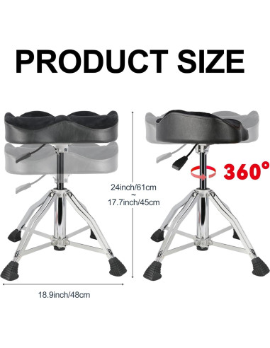 Trono Hidráulico ROWELL Ajustable 3D Negro 7.06 kg