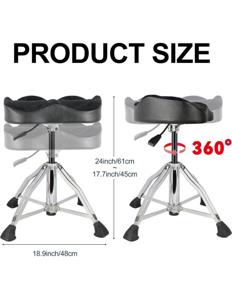 Trono Hidráulico ROWELL Ajustable 3D Negro 7.06 kg