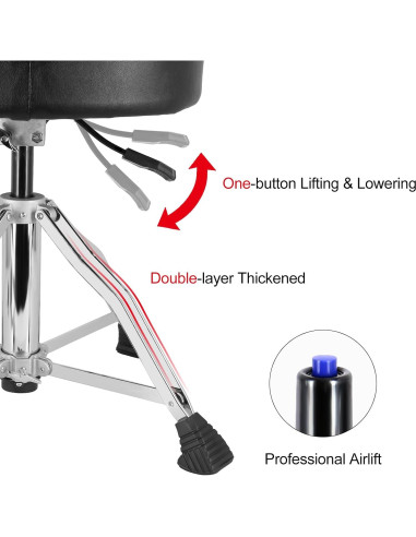 Trono Hidráulico ROWELL Ajustable 3D Negro 7.06 kg