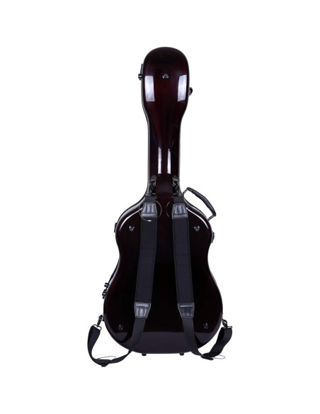 Estuche para guitarra Dreadnought Crossrock CRF6030DRD - Fibra de carbono, Rojo